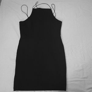 High Neck Black Mini Dress